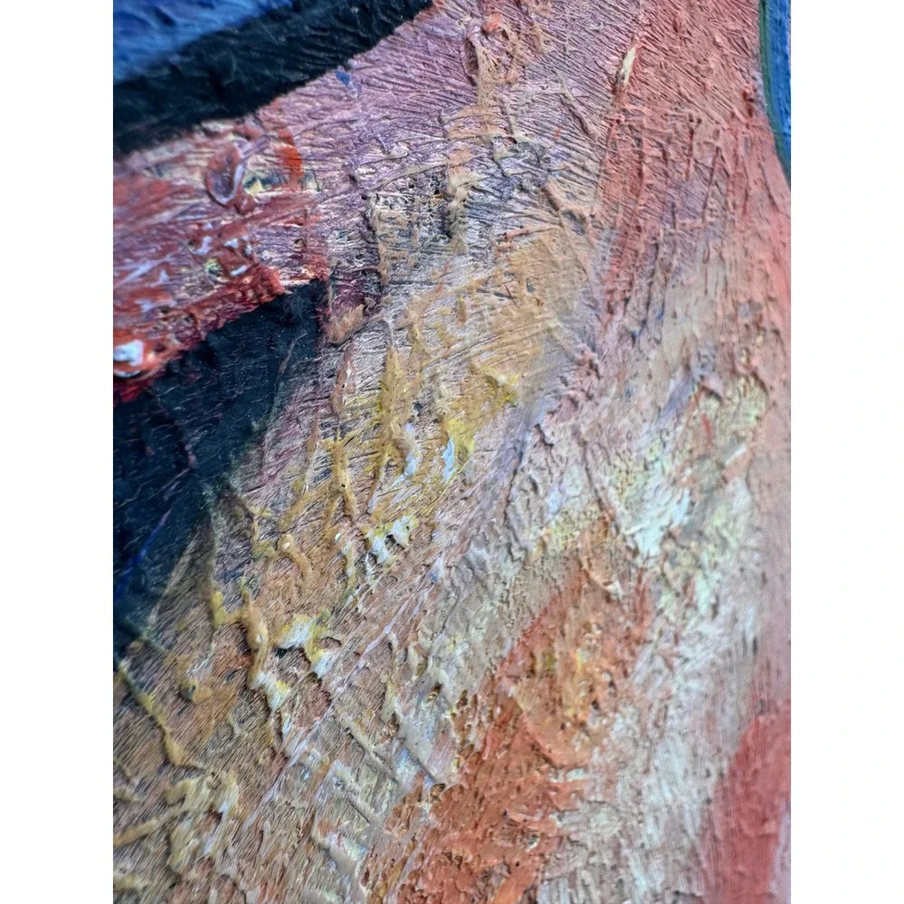 Dos Rios Original Oil Painting Horse Abstract Expressionist Canvas 2012 Signed - Picture 7 of 12